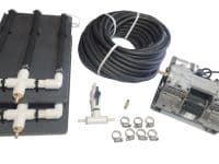 Thomas 2680 Kit upgraded with Airstream Diffusers, tubing, and pump for enhanced pond aeration.