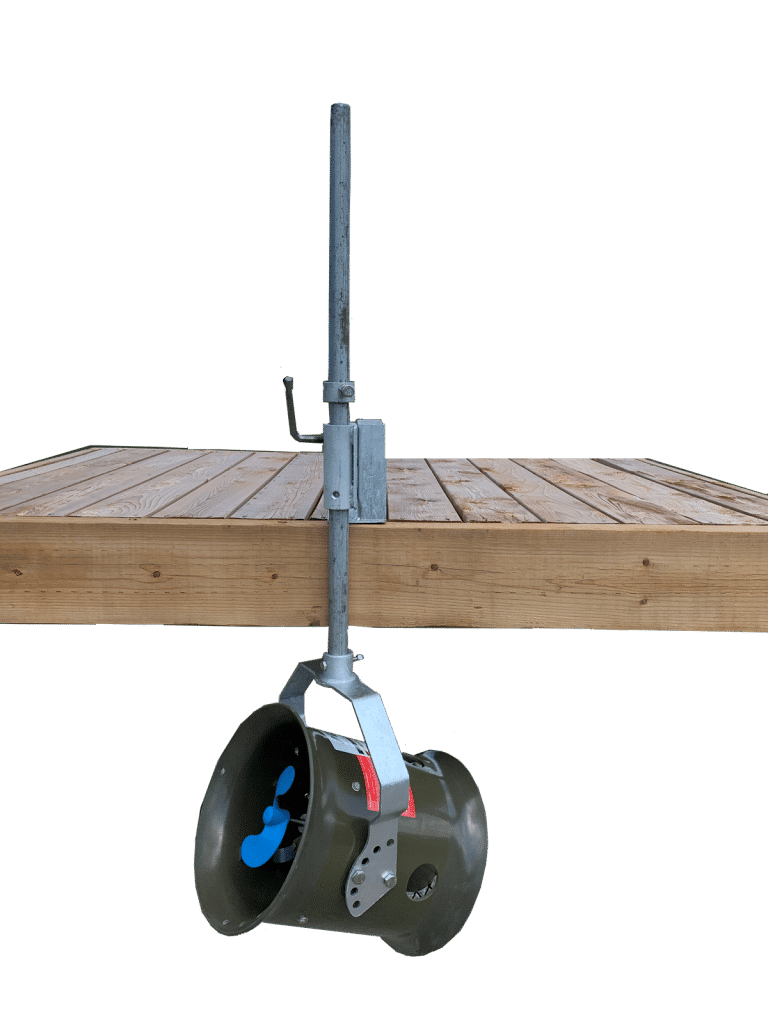 Ice Eater with Galvanized Dock Mount System - Pond Perfections Ice Eater or Aquatic Weed Blower with Galvanized Dock Mount System
