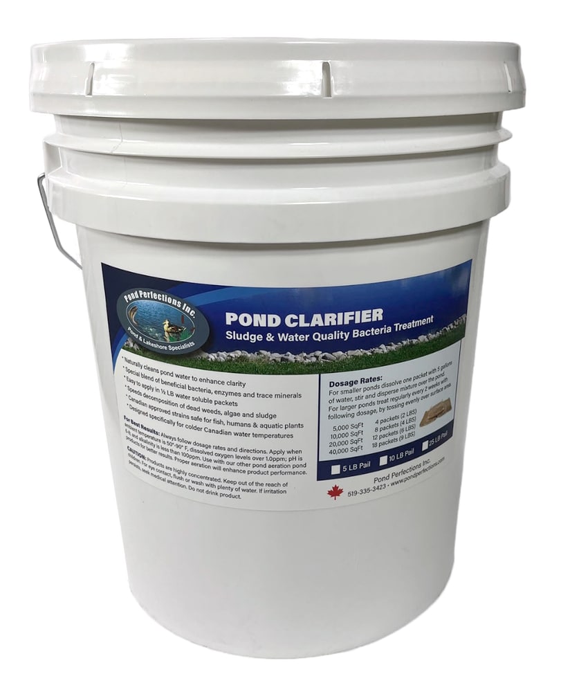 Pond Clarifier 25 LB PAIL - Pond Perfections Pond Clarifier Beneficial Bacteria Treatment (ORB-3) 25LB pail for water clarity and sludge reduction, supporting pond bacteria for a healthier aquatic environment.