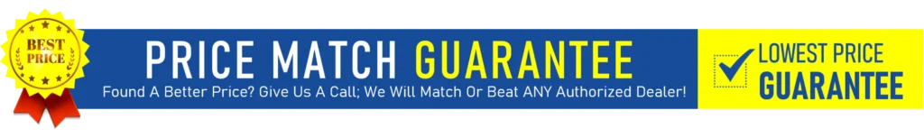 "PRICE MATCH GUARANTEE" banner ensuring the lowest price