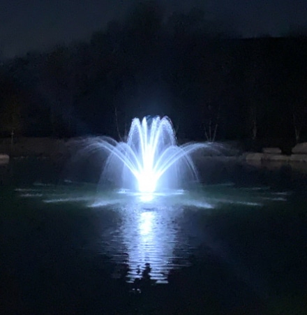 Olympus Fountain with Artemis Nozzle and Lights - Pond Perfections Artemis Fountain with lights