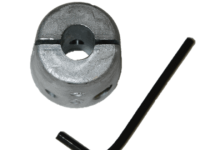 Sacrificial anode (aluminum) with installation tool for motor protection