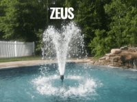 Zeus shallow water fountain creating a dynamic water display
